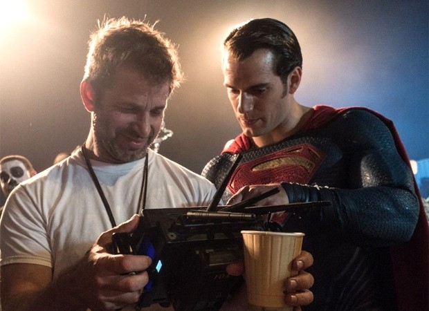 Henry Cavill and Zack Snyder on the sets of Man of Steel