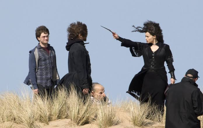 Helena Bonham Carter in a still from behind-the-scenes of the Harry Potter franchise