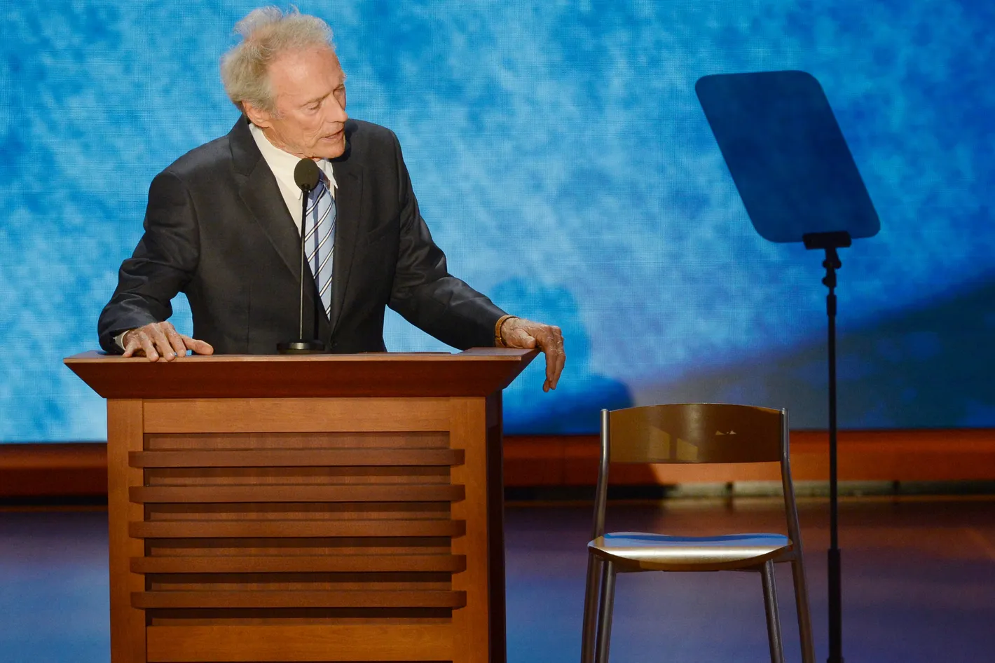 Clint Eastwood talked to an empty chair.