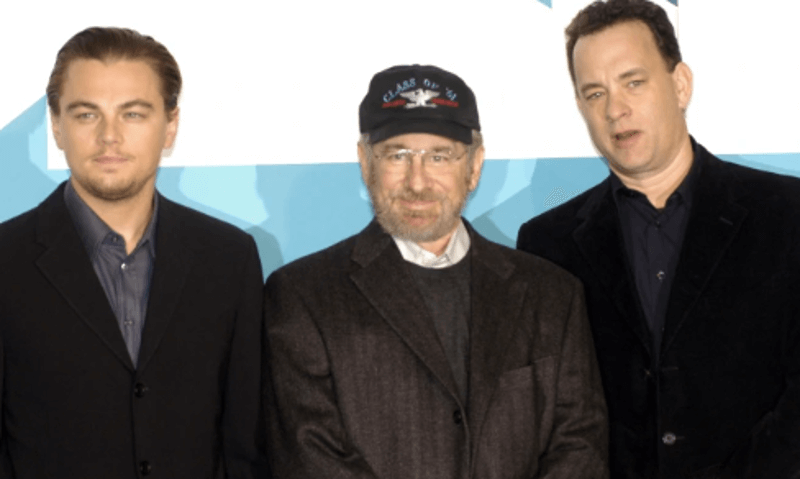 Steven Spielberg with Tom Hanks and Leonardo DiCaprio
