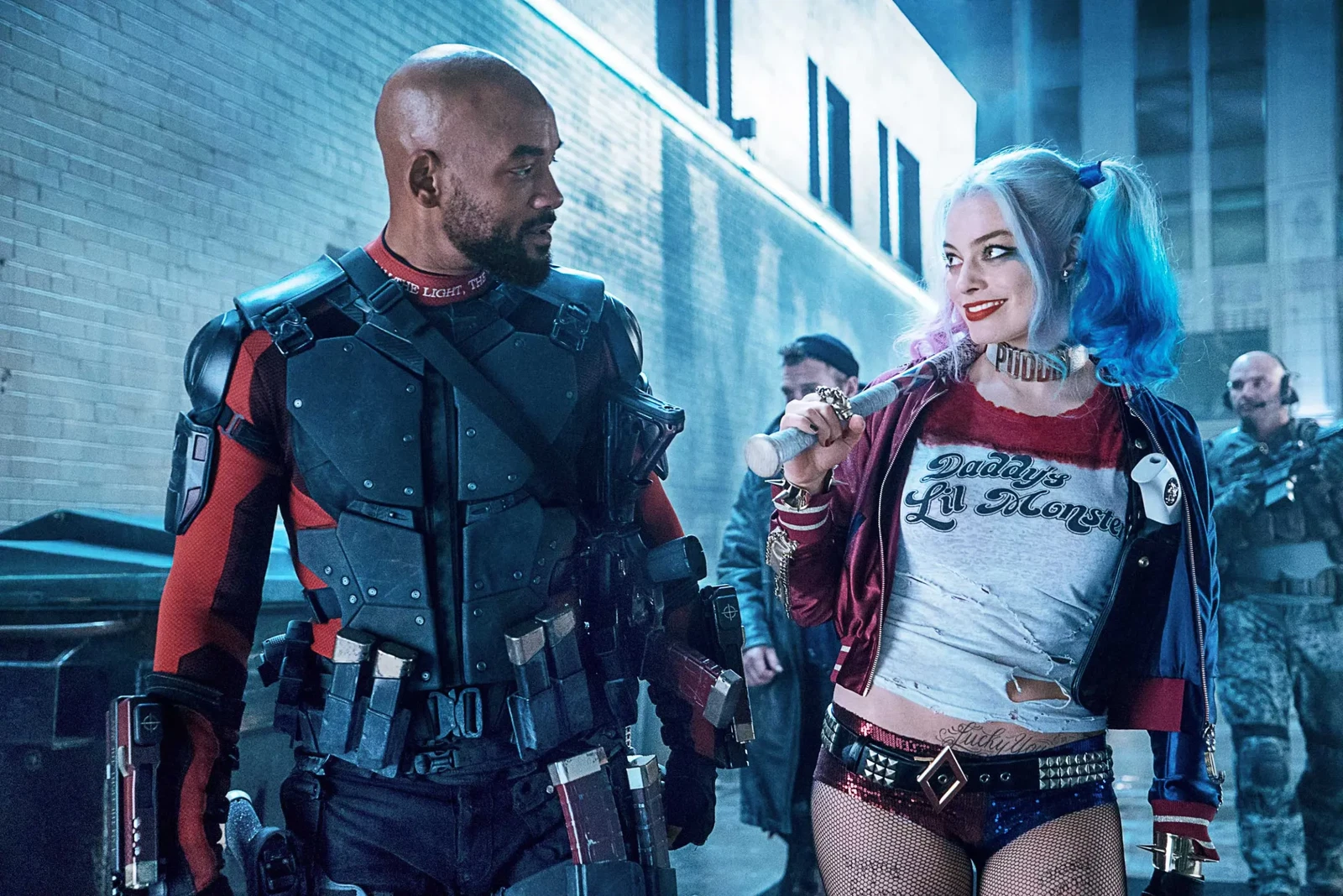 Will Smith and Margot Robbie in Suicide Squad (2016)