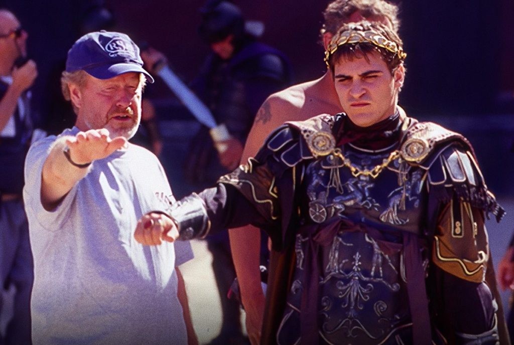 Ridley Scott and Joaquin Phoenix 