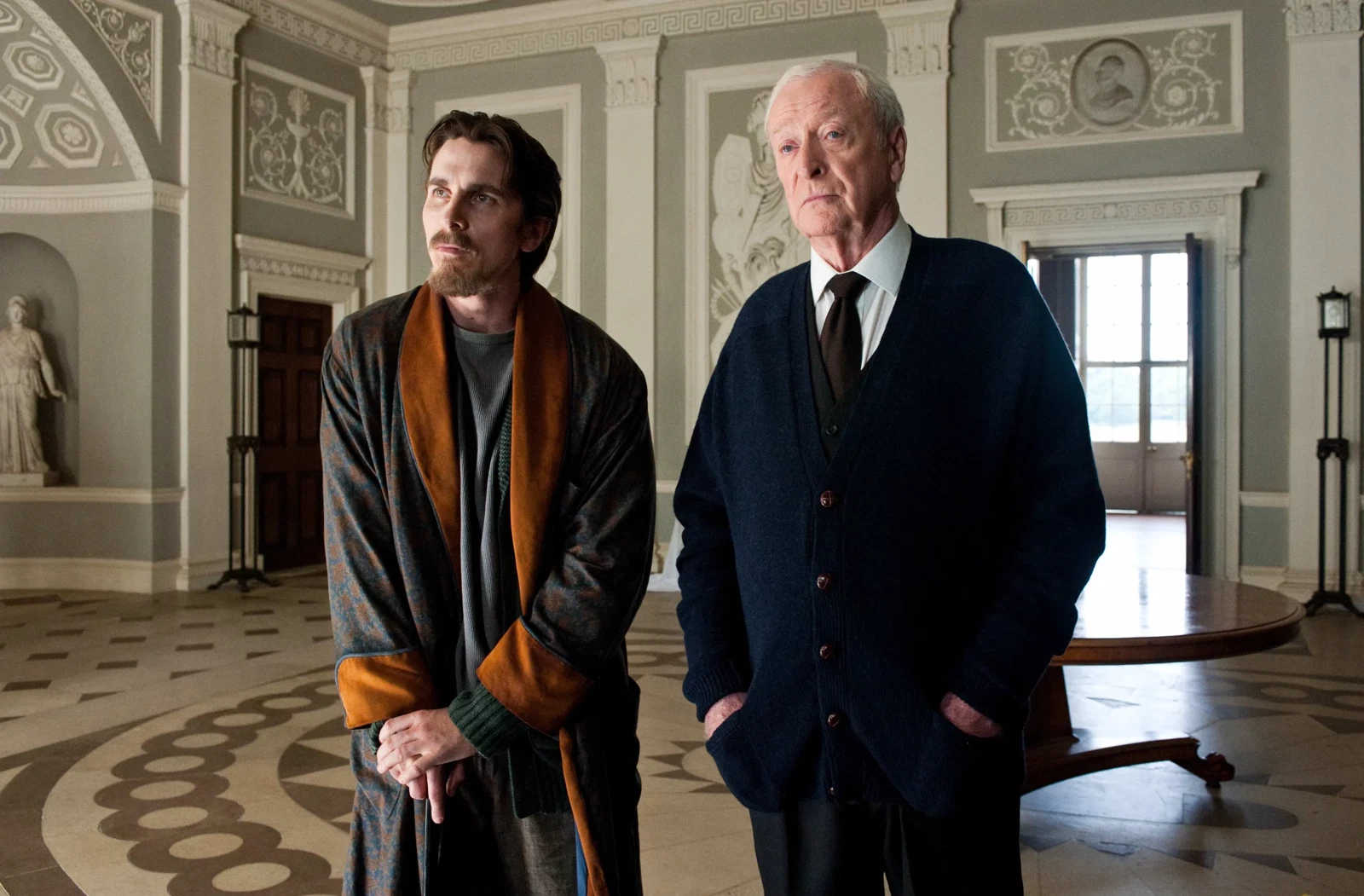 Christian Bale and Michael Caine in The Dark Knight Rises