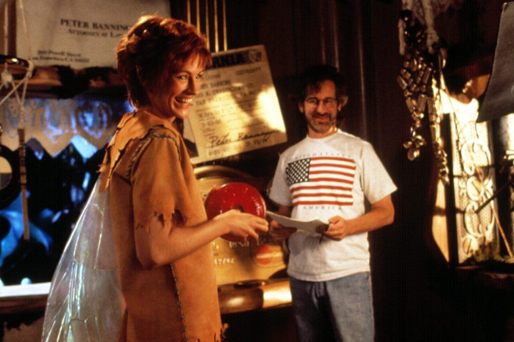 Steven Spielberg and Julia Roberts from the sets of Hook