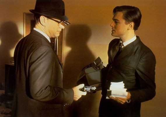 Tom Hanks and Leonardo DiCaprio in Catch Me If You Can (2002)