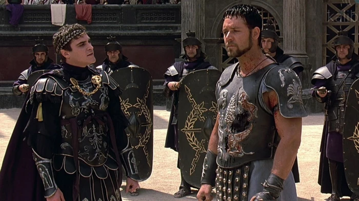 Joaquin Phoenix and Russell Crowe in Gladiator