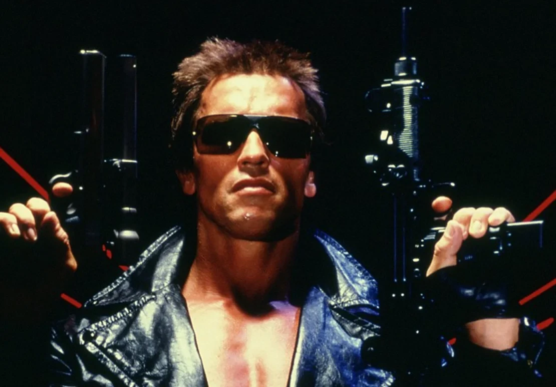 Arnold Schwarzenegger in the first Terminator movie