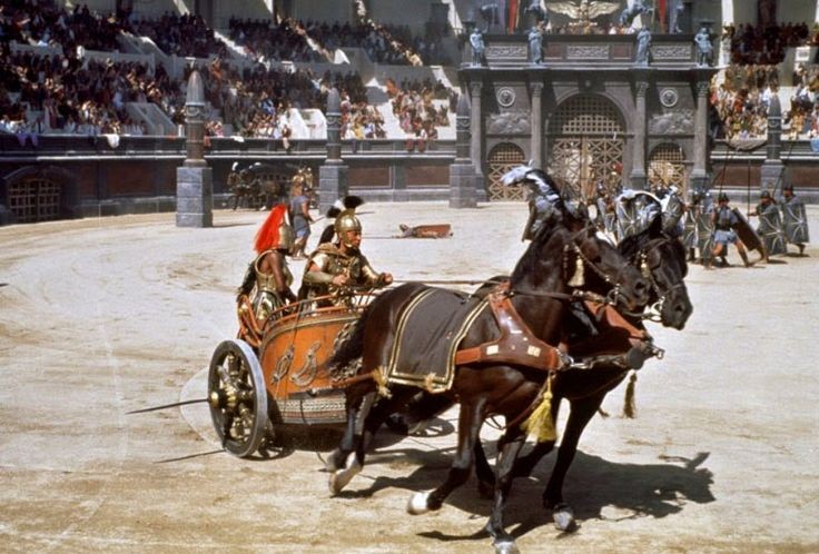 The chariot fight in Gladiator