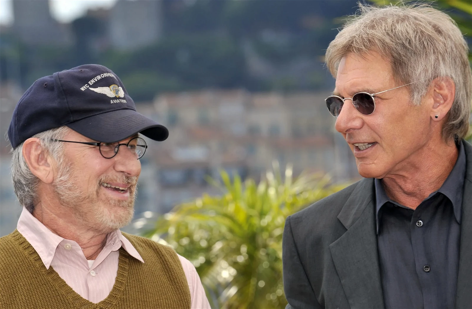 Steven Spielberg and Harrison Ford