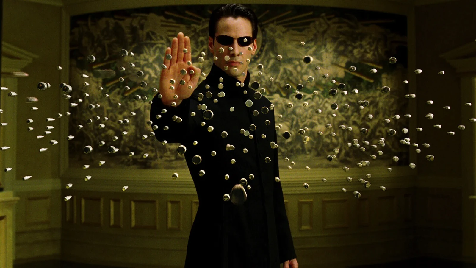 Keanu Reeves in a still from The Matrix (1999)