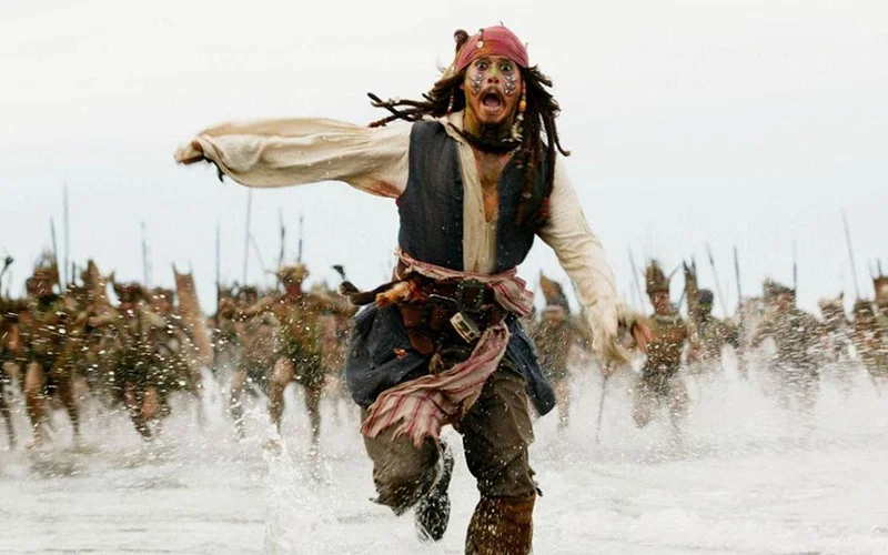 A still from Pirates of the Caribbean film series