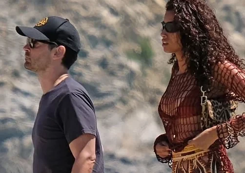 Tobey Maguire arrives at Ibiza with Dutch model