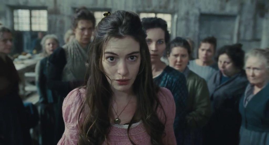 Anne Hathaway in a still from Les Miserables