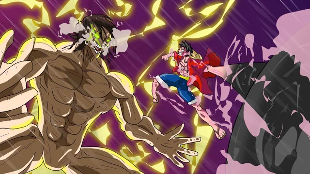 Eren Vs Luffy fanart