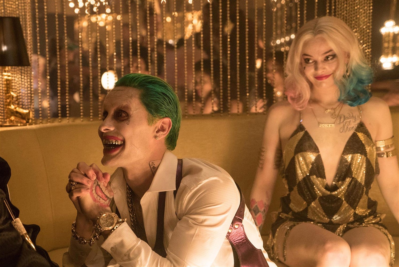 Jared Leto and Margot Robbie in a still from Suicide Squad (2016).