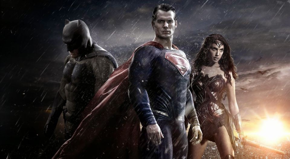 Gal Gadot, Henry Cavill, and Ben Affleck in Batman v Superman poster