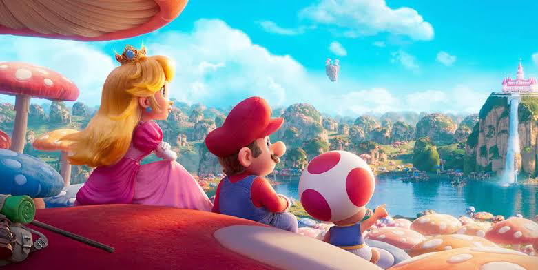 Mario and Princess Peach in the Super Mario Bros. Movie