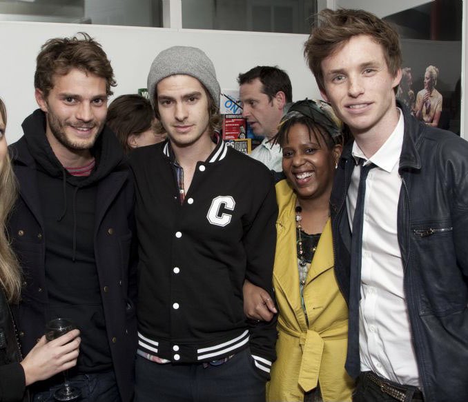 Jamie Dornan with Andrew Garfield and Eddie Redmayne