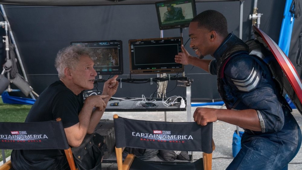 Harrison Ford and Anthony Mackie on Captain America 4 Set