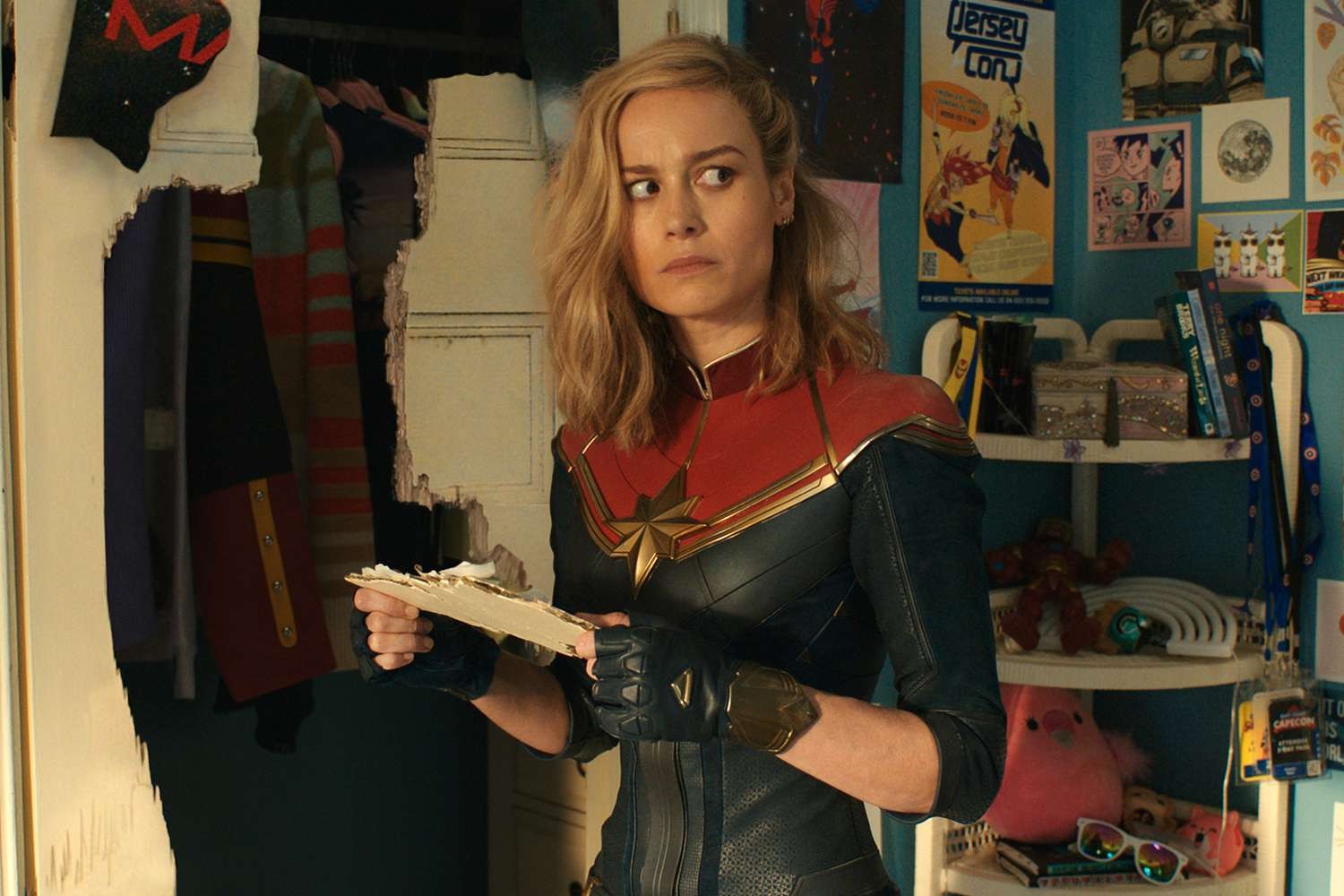 Brie Larson from a scene in Captain Marvel