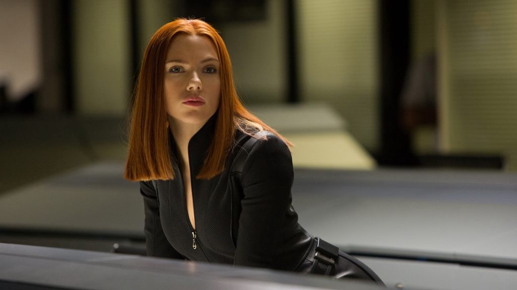 Scarlett Johansson in a still from Captain America: The Winter Soldier (2014)