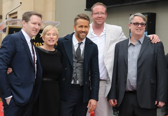 Ryan Reynolds with his three brothers and their mother, Tammy Reynolds.
