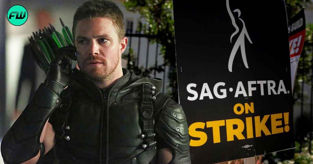 Stephen Amell Arrives at Actors Strike Picket Line Days After His