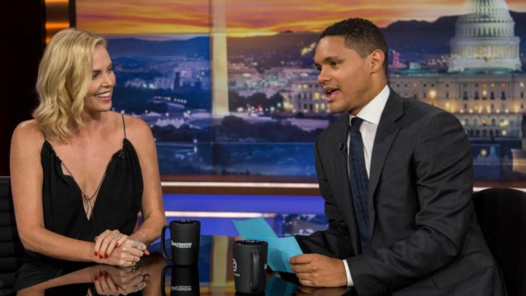 Charlize Theron and Trevor Noah