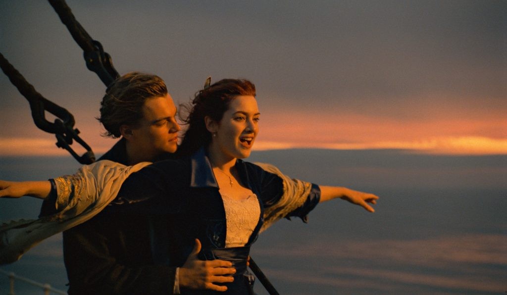 A still of Kate Winselt and Leonardo DiCaprio from Titanic (1997)