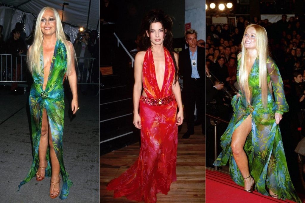 Left to Right: Donatella Versace, Sandra Bullock, Geri Halliwell
