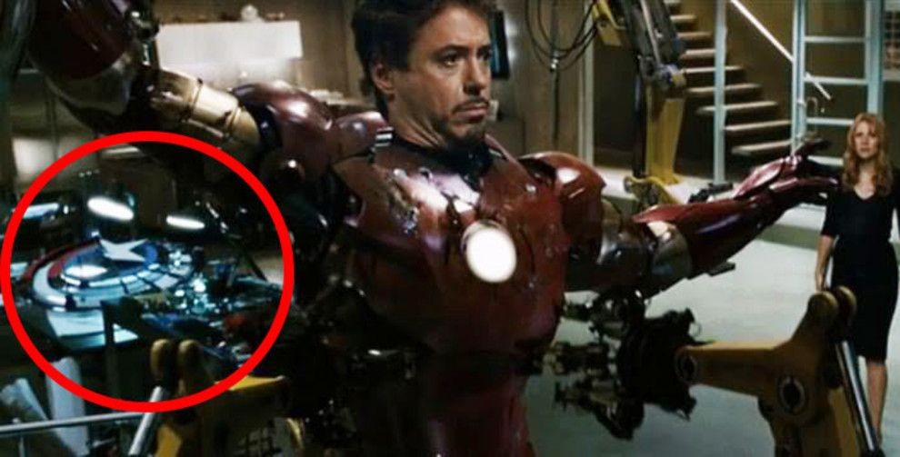 Captain America's shield in Iron Man (2008)