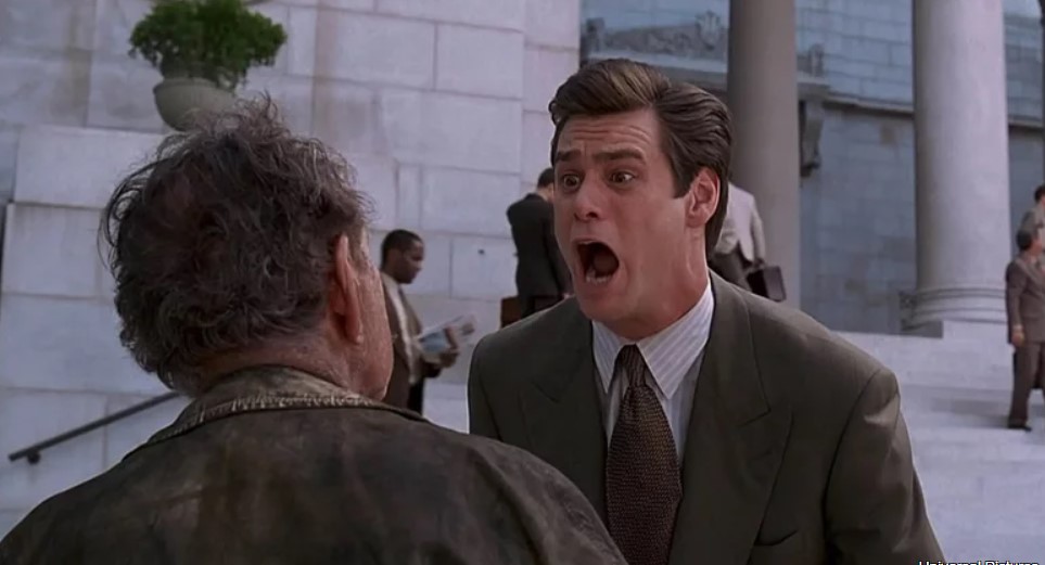 Jim Carrey in a Still from Liar Liar