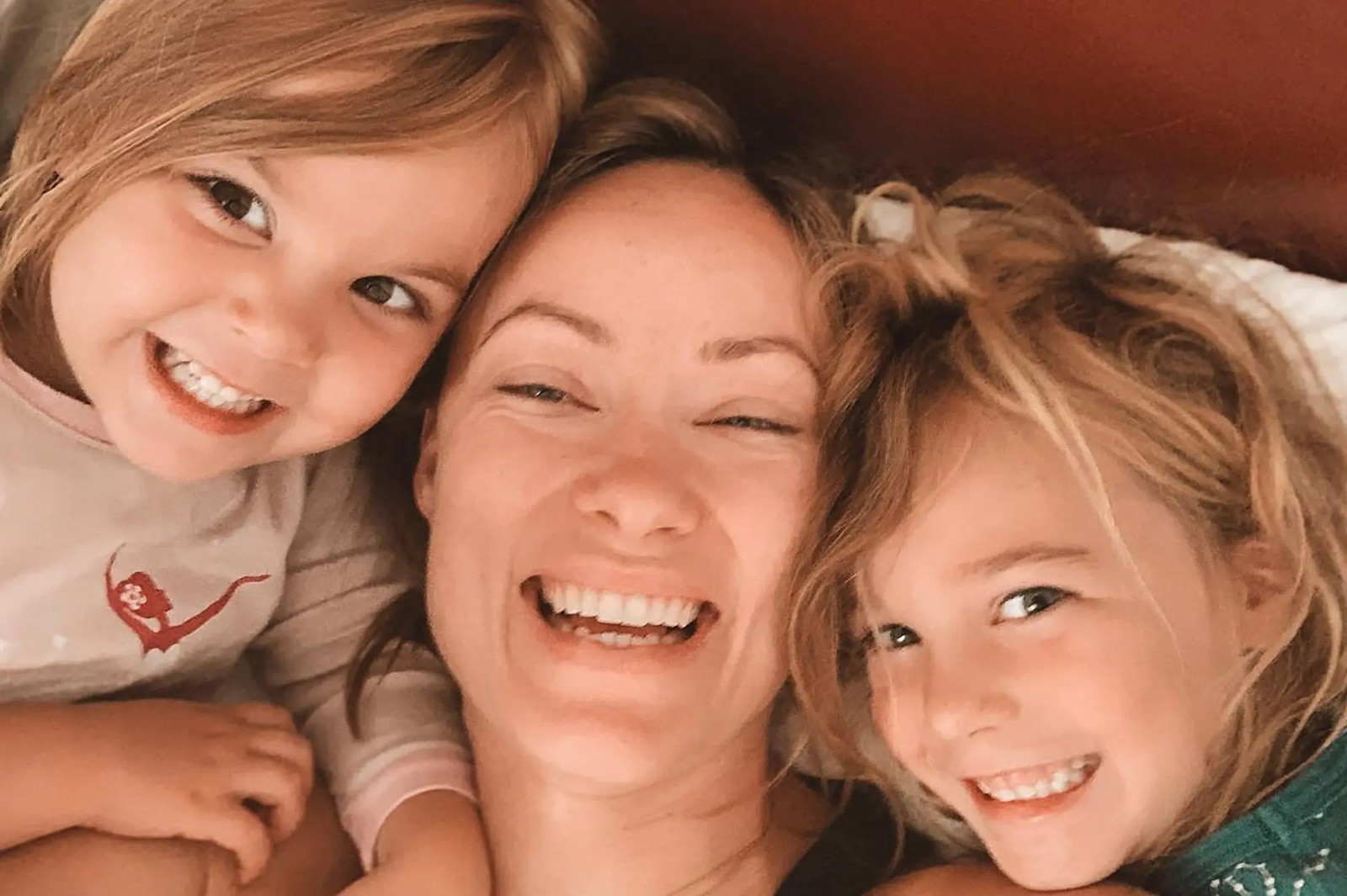 Olivia Wilde with her kids