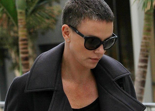 Charlize Theron in buzz cut