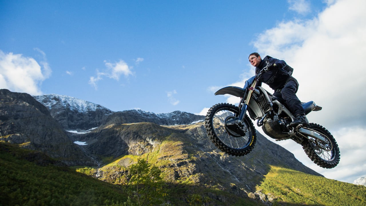 Tom Cruise's motorcycle cliff stunt