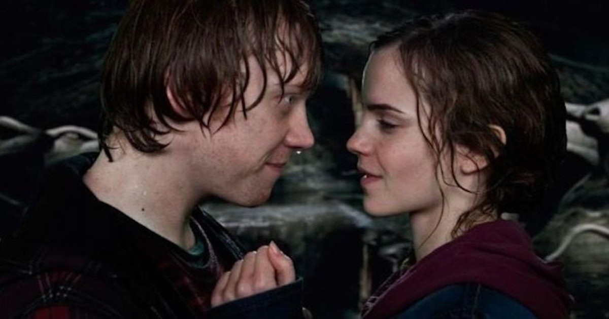Rupert Grint and Emma Watson as Ron and Hermione