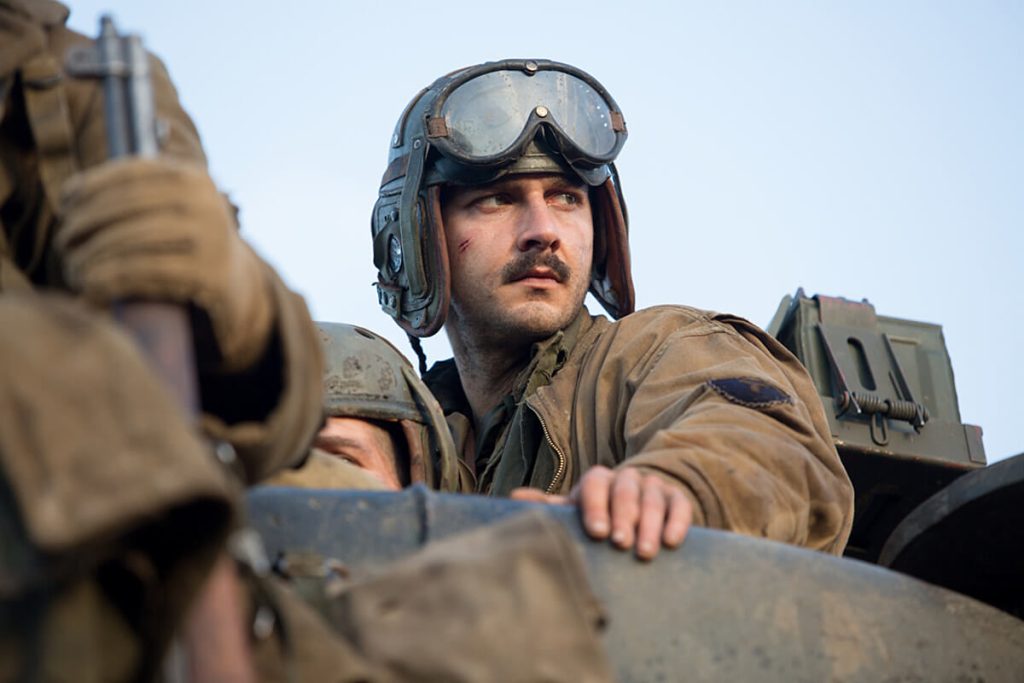 Shia LaBeouf in a still from Fury (2014)