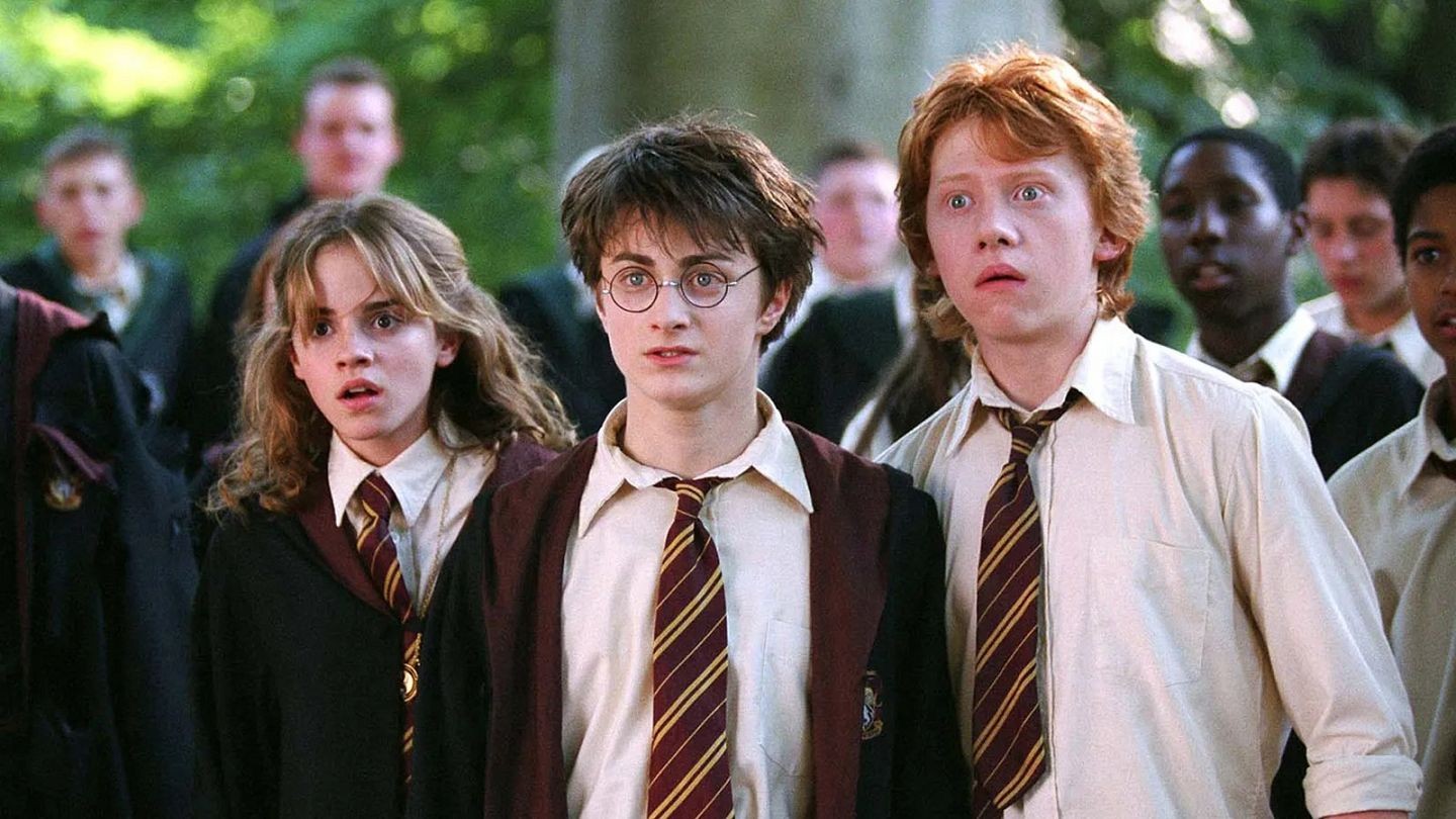 The main trio: Harry Potter, Hermione Granger and Ron Weasley