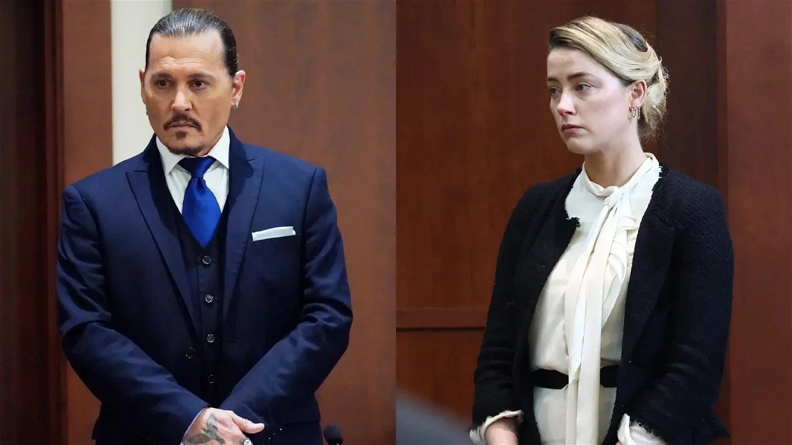 The former couple, Amber Heard and Johnny Depp during the trial