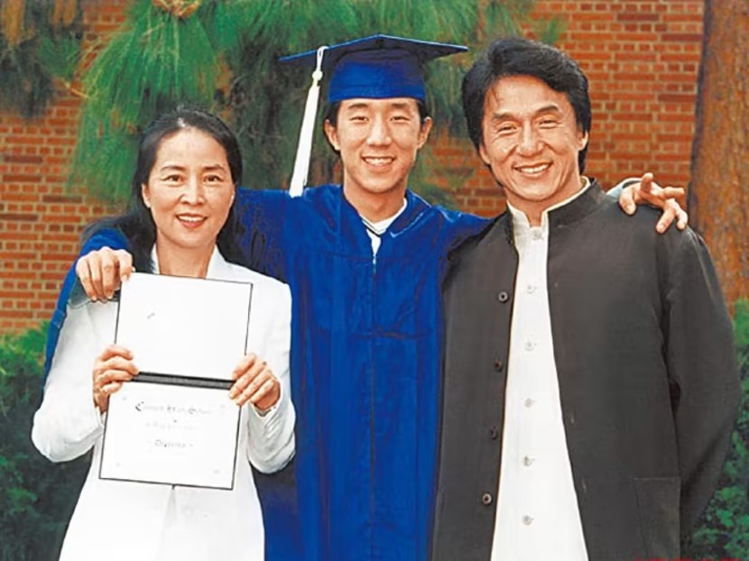 Jackie Chan with family