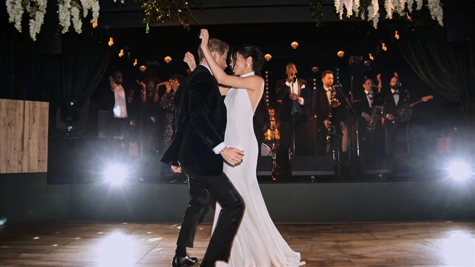 Meghan Markle and Prince Harry dancing at their wedding