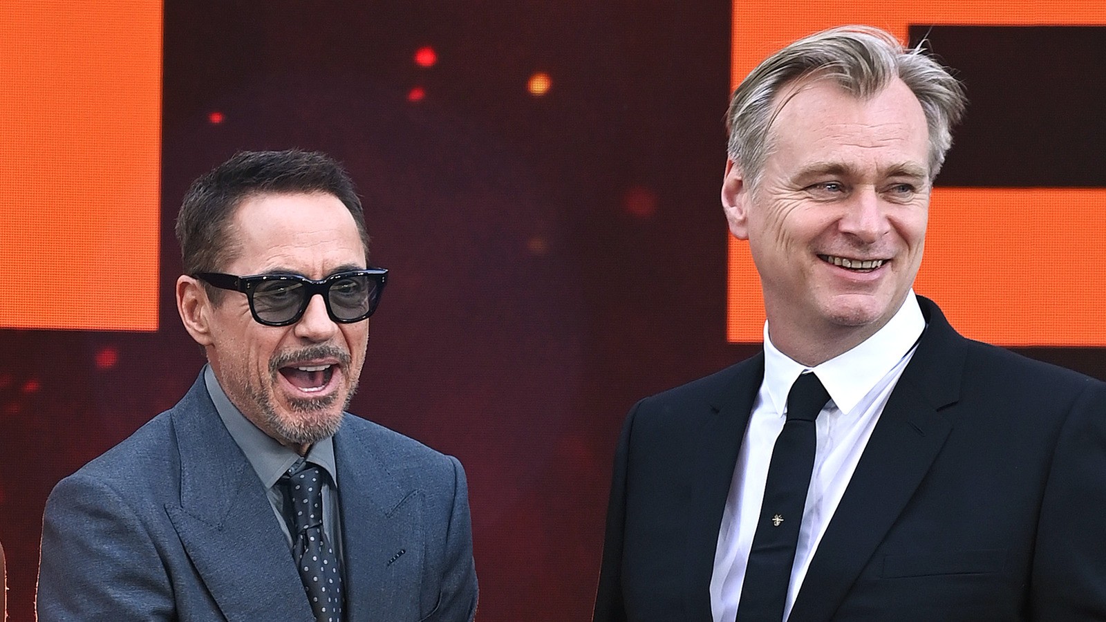 Robert Downey Jr. and Christopher Nolan at the UK premiere of Oppenheimer