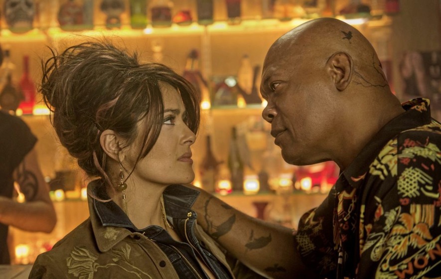 Salma Hayek and Samuel L Jackson 