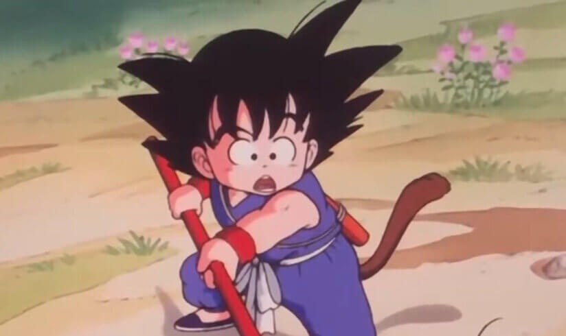 Goku with tail as child