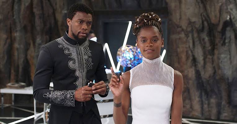 King T'Challa and Shuri in the iconic scene