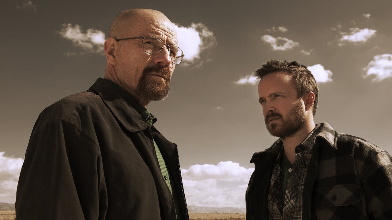 Bryan Cranston and Aaron Paul in a still from Breaking Bad