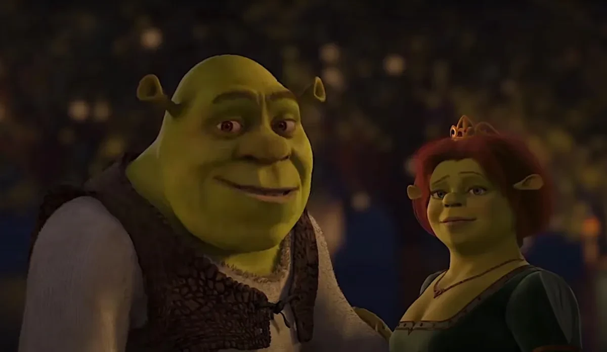 A still of Princess Fiona and Shrek from Shrek I DreamWorks Pictures