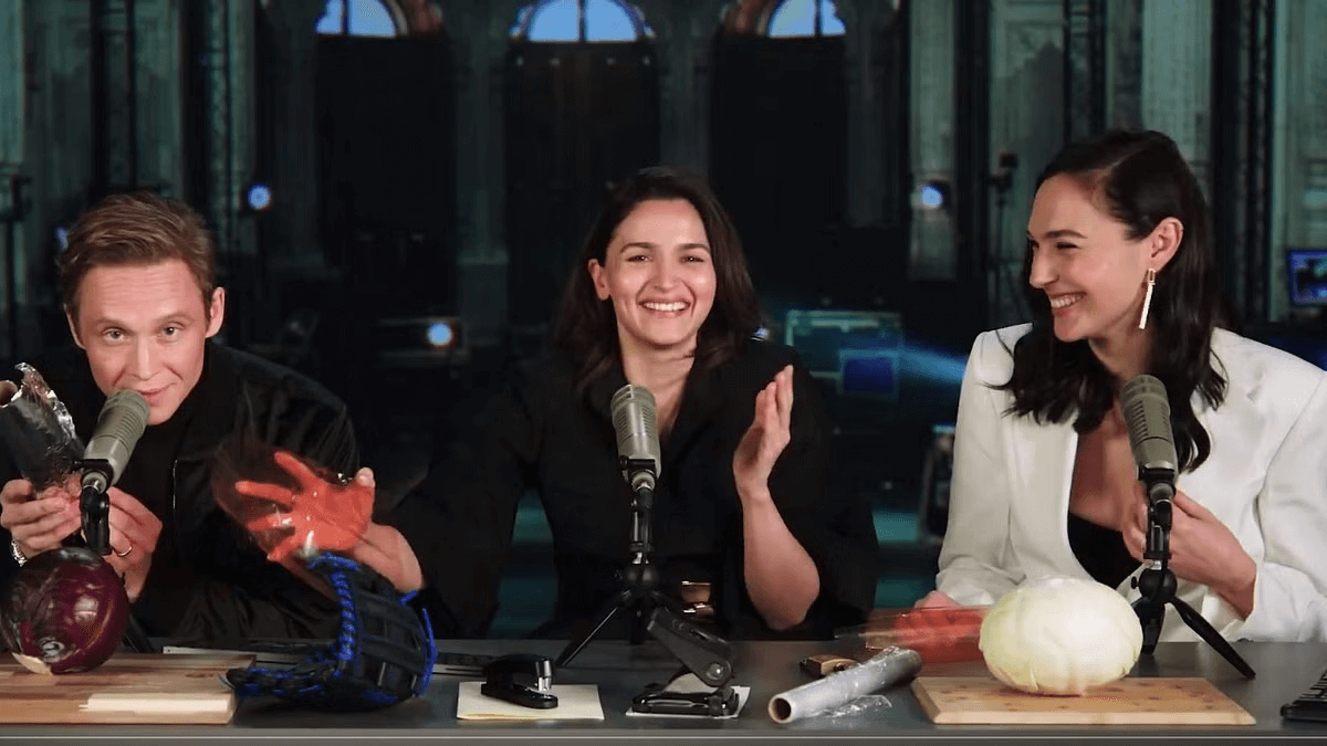 Matthias Schweighöfer, Alia Bhatt, and Gal Gadot having a good time at Heart of Stone promotions