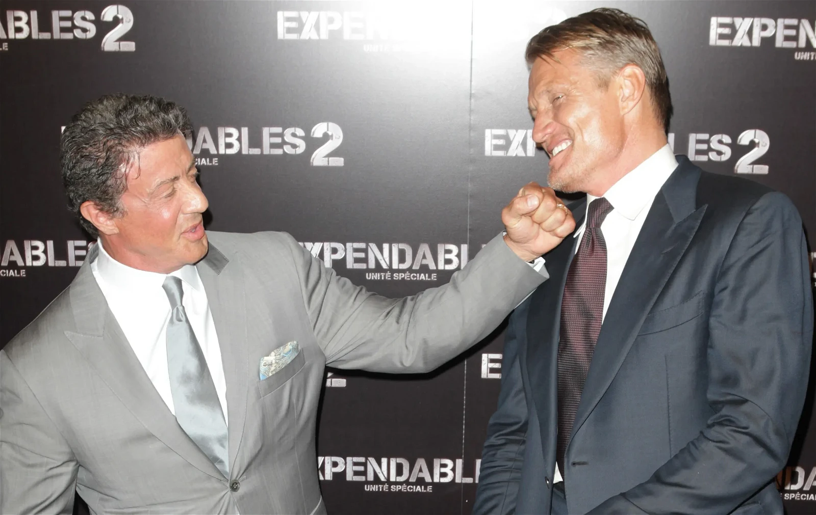 Sylvester Stallone and Dolph Lundgren at an event
