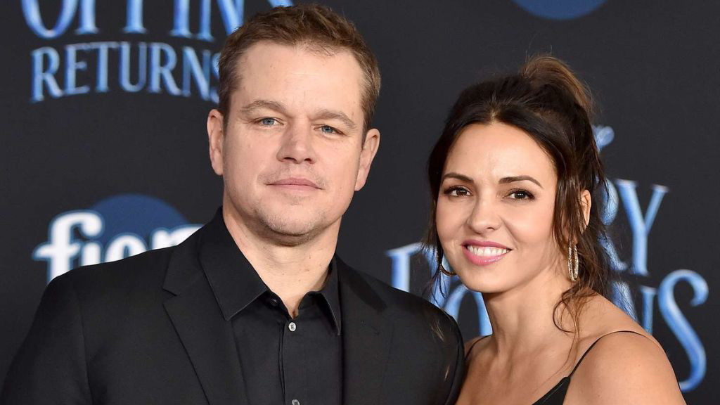 Matt Damon with his wife, Luciana Barroso